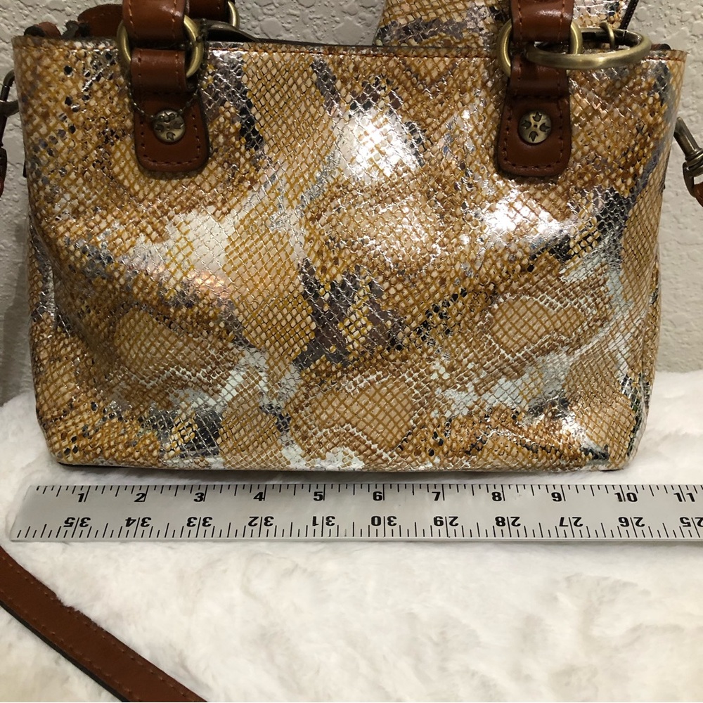 Patricia Nash Leather Metallic Python Crossbody B… - image 6